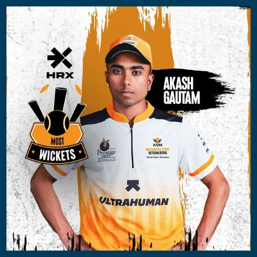 Akash Gautam, fast bowler from Uttar Pradesh who played in ISPL Season 1 and Season 2 while training at Pathak100MPH