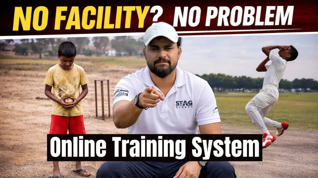 Ankit Pathak explaining online fast bowling training program